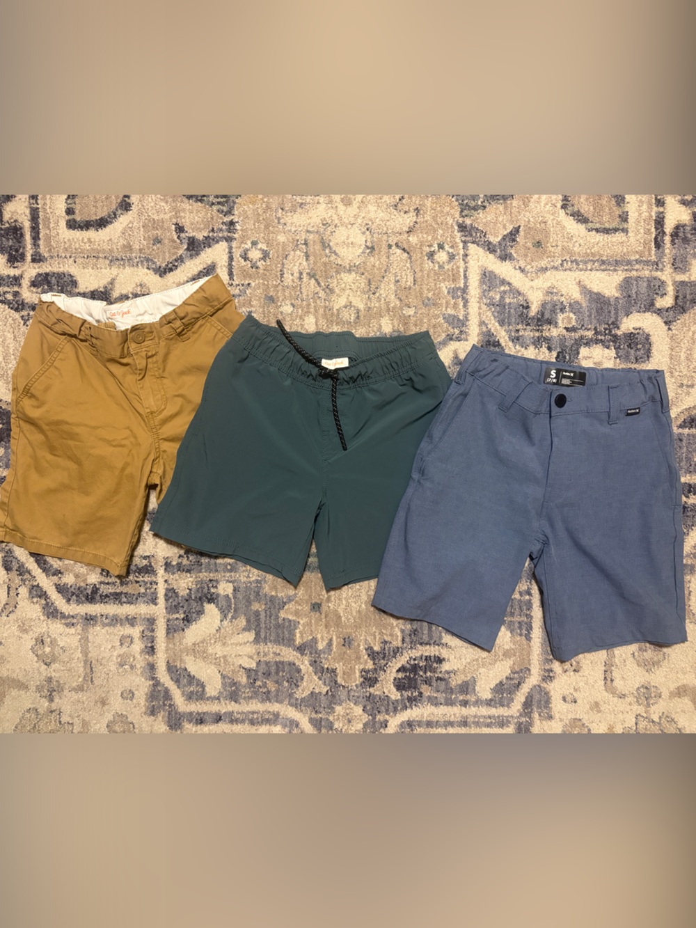 Boys’ Casual Shorts - Tan, Green, and Blue Bundle Lot
